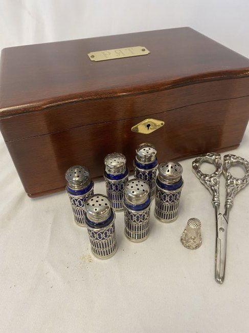 Pair of Sterling Victorian Scissors, Salt & Peppers, More (1 of 3)