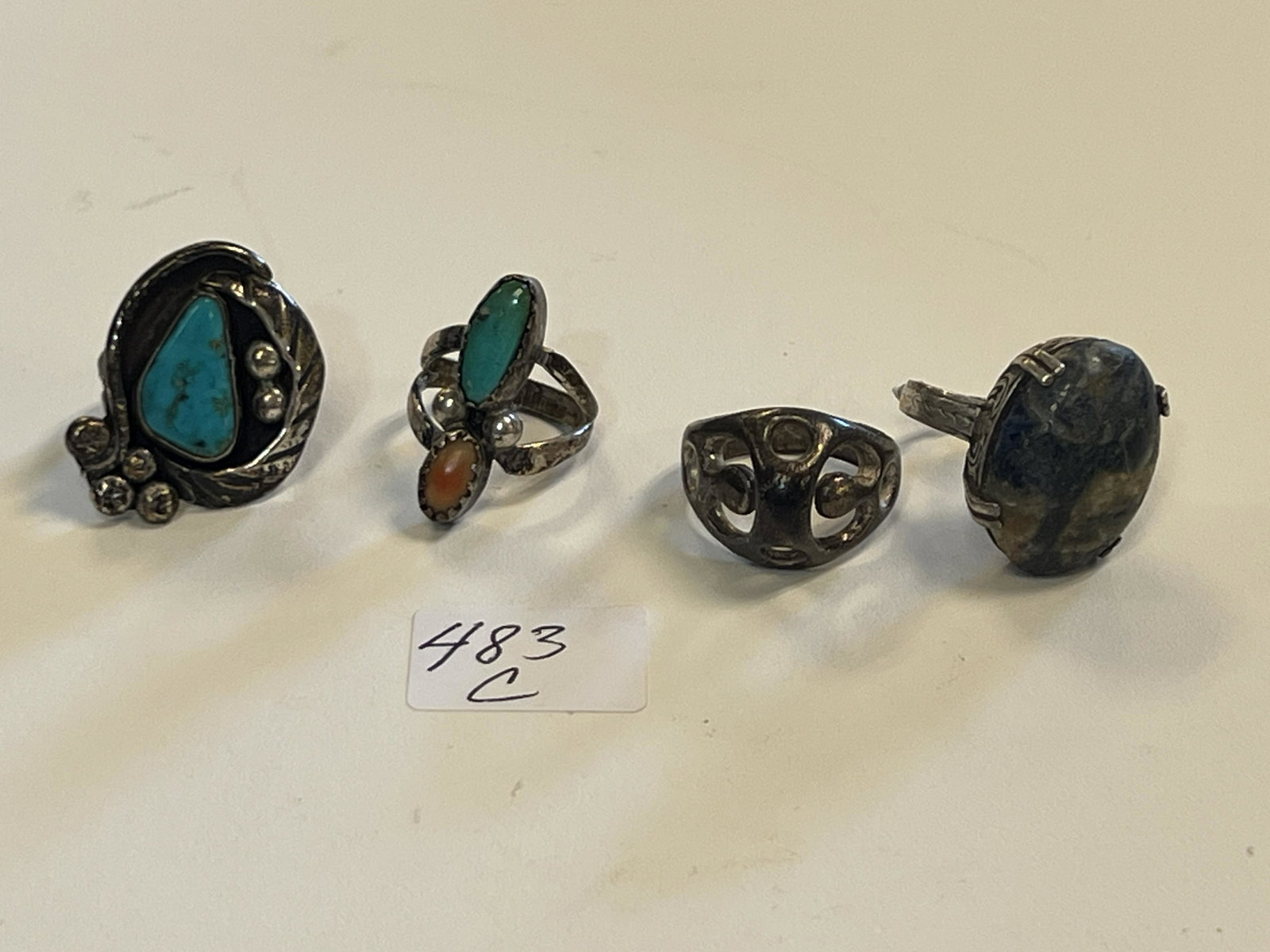 4 Sterling Rings: Turquoise, Lapis, More (1 of 5)