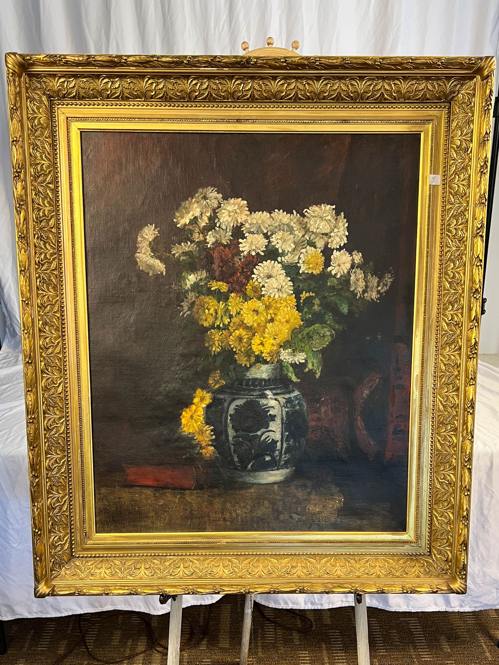 Still life Oil on Canvas in elaborate gold leaf frame (1 of 4)