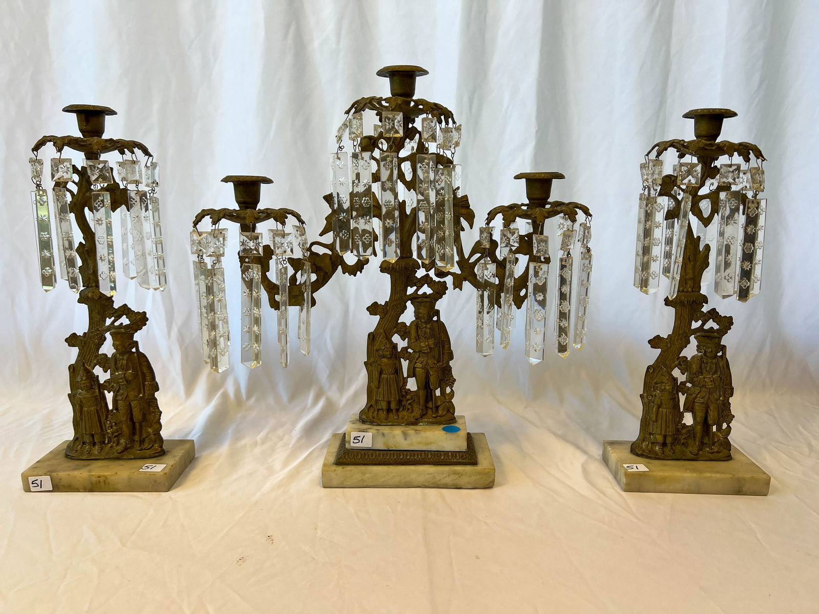 Pre Civil War Mantle Figural Candlestick Set (1 of 10)
