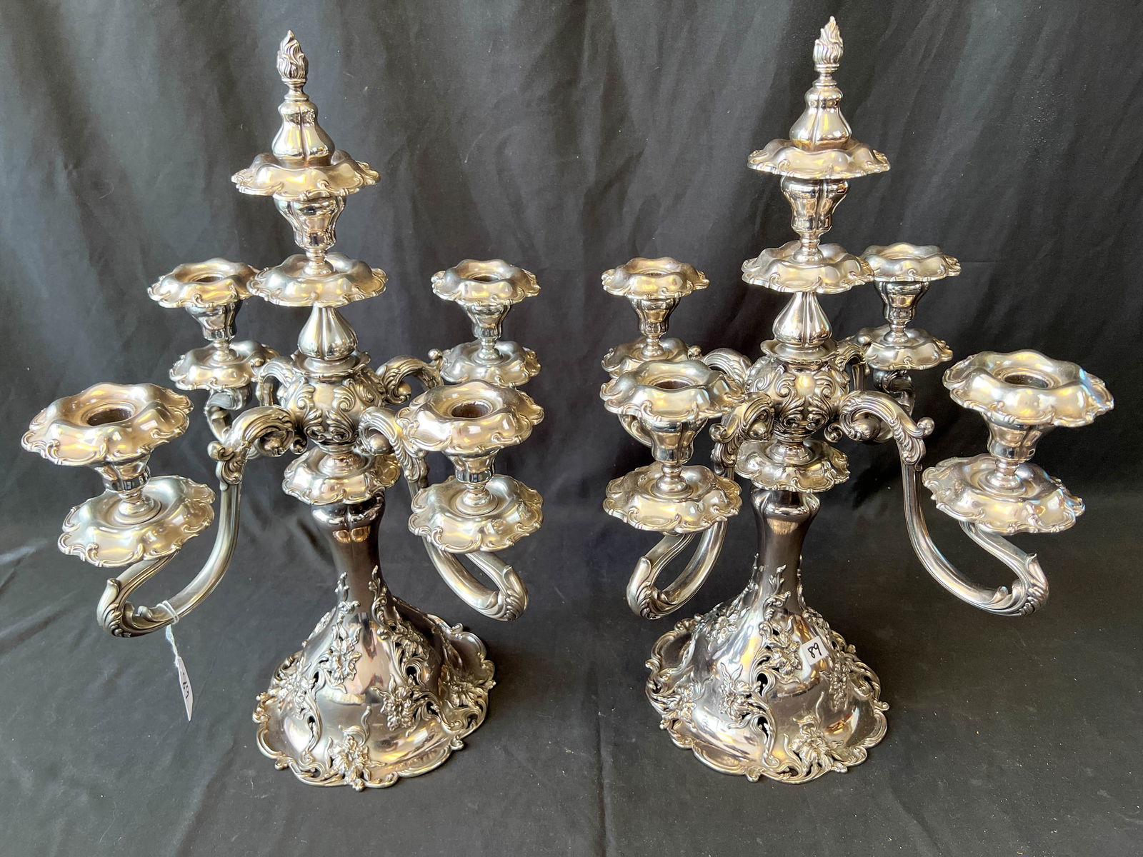 Pair of Large Art Noveau/Edwardian Five Arm Candleabra (1 of 8)