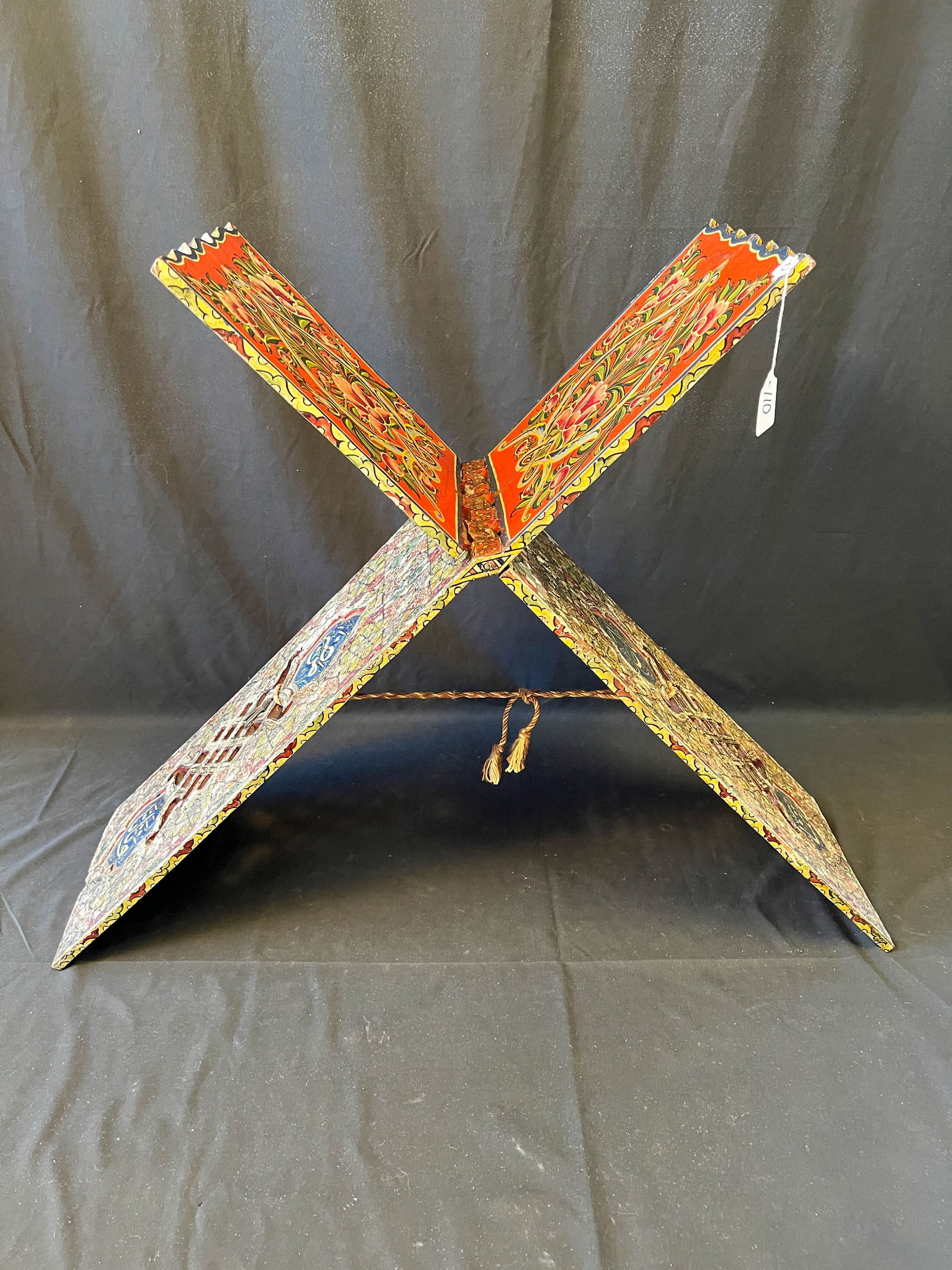 1800s Elaborately Painted Floor Standing Quran Stand (1 of 9)