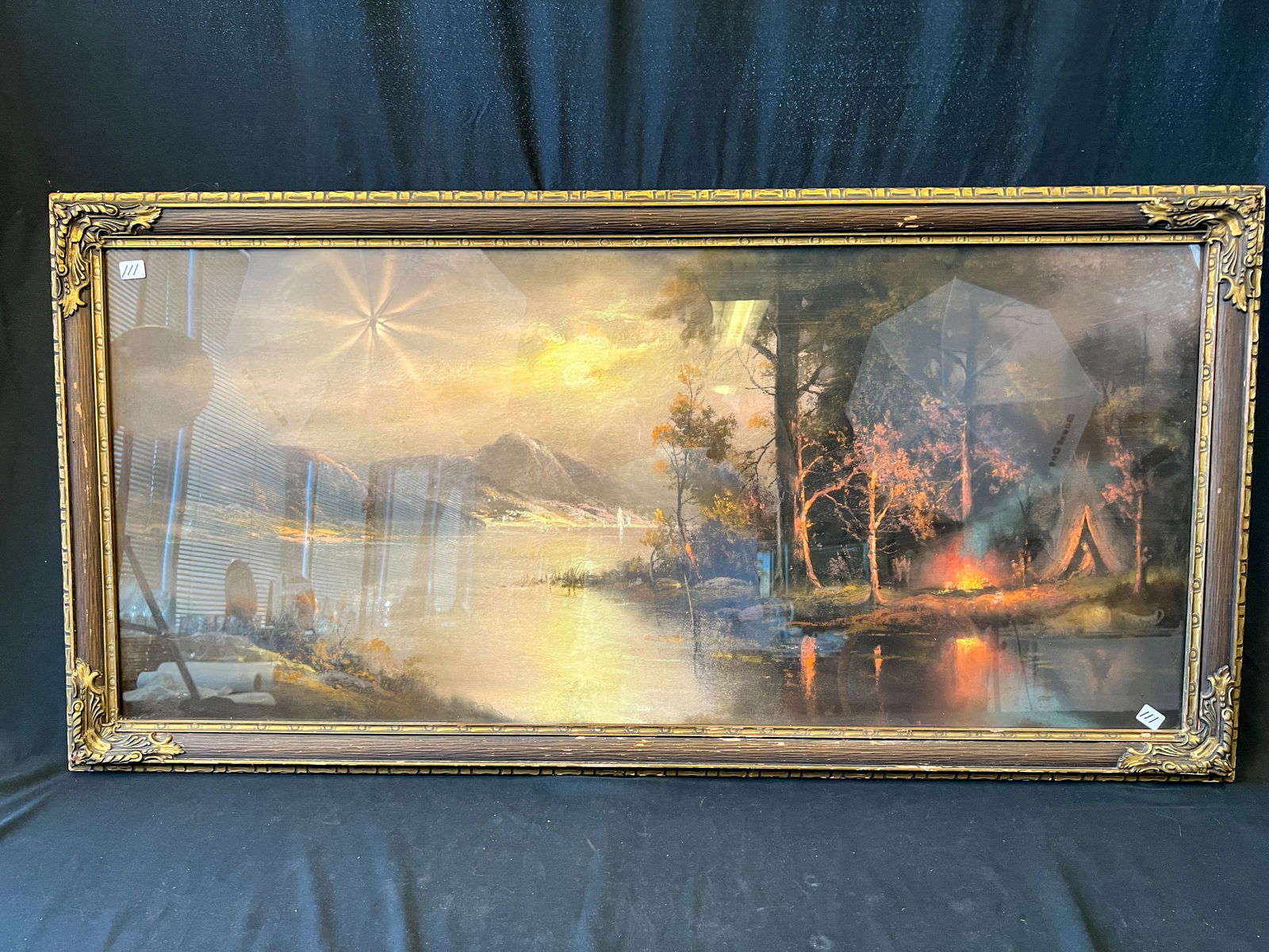 Large Sofa Sized Pastel Attributed to Chandler (1 of 2)