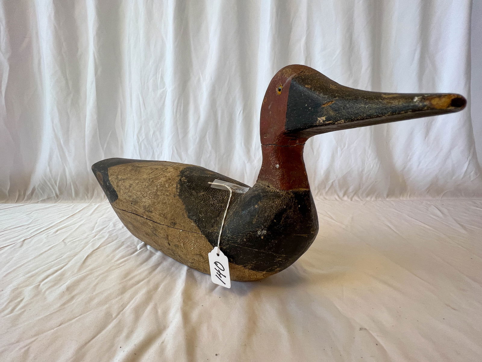 Hand carved Wisconsin antique duck decoy (possibly Moak) (1 of 3)