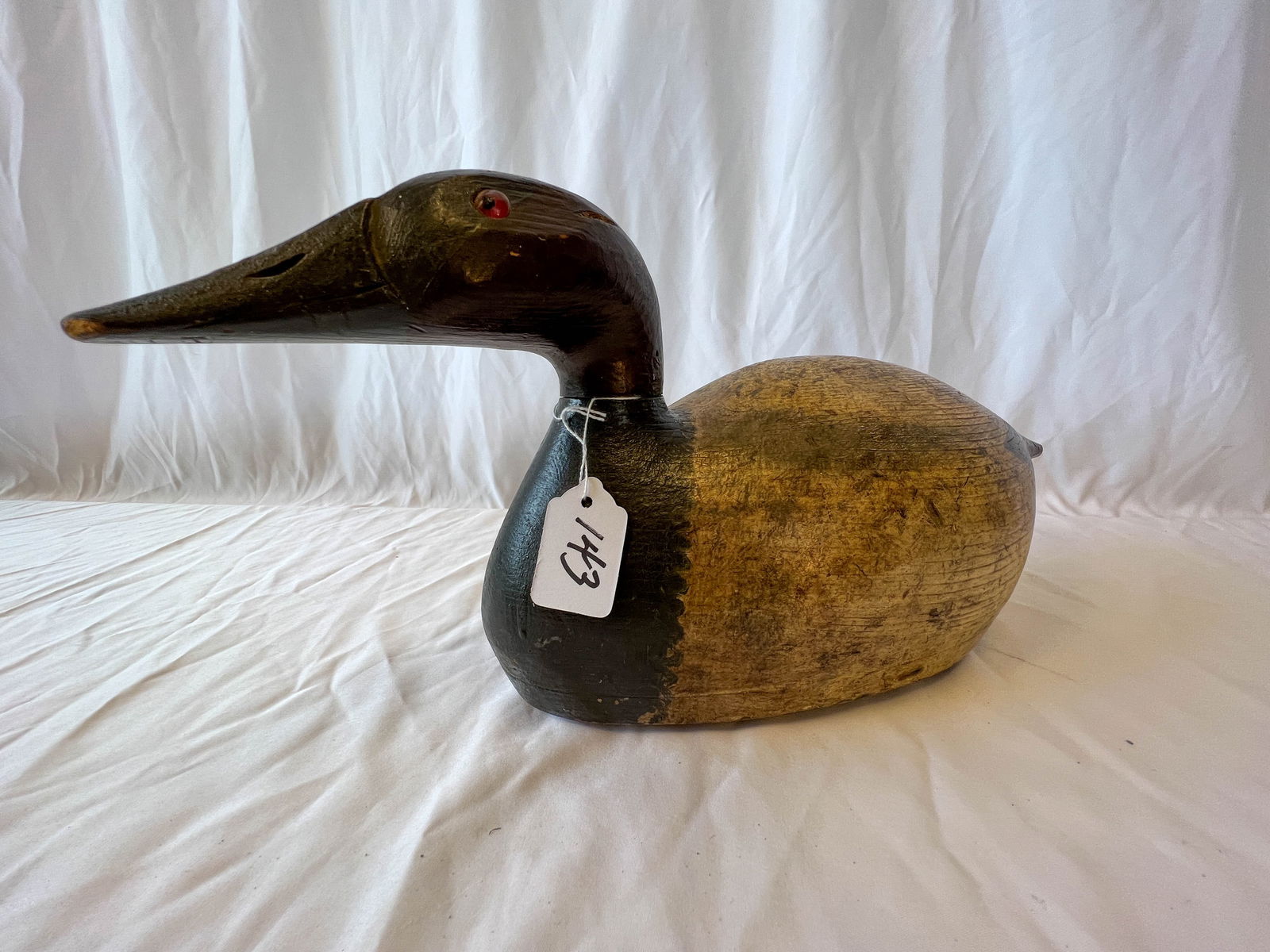 Unusual Antique Hand-Carved Wood Duck Decoy (possibly August "Gus" Moak) (1 of 5)