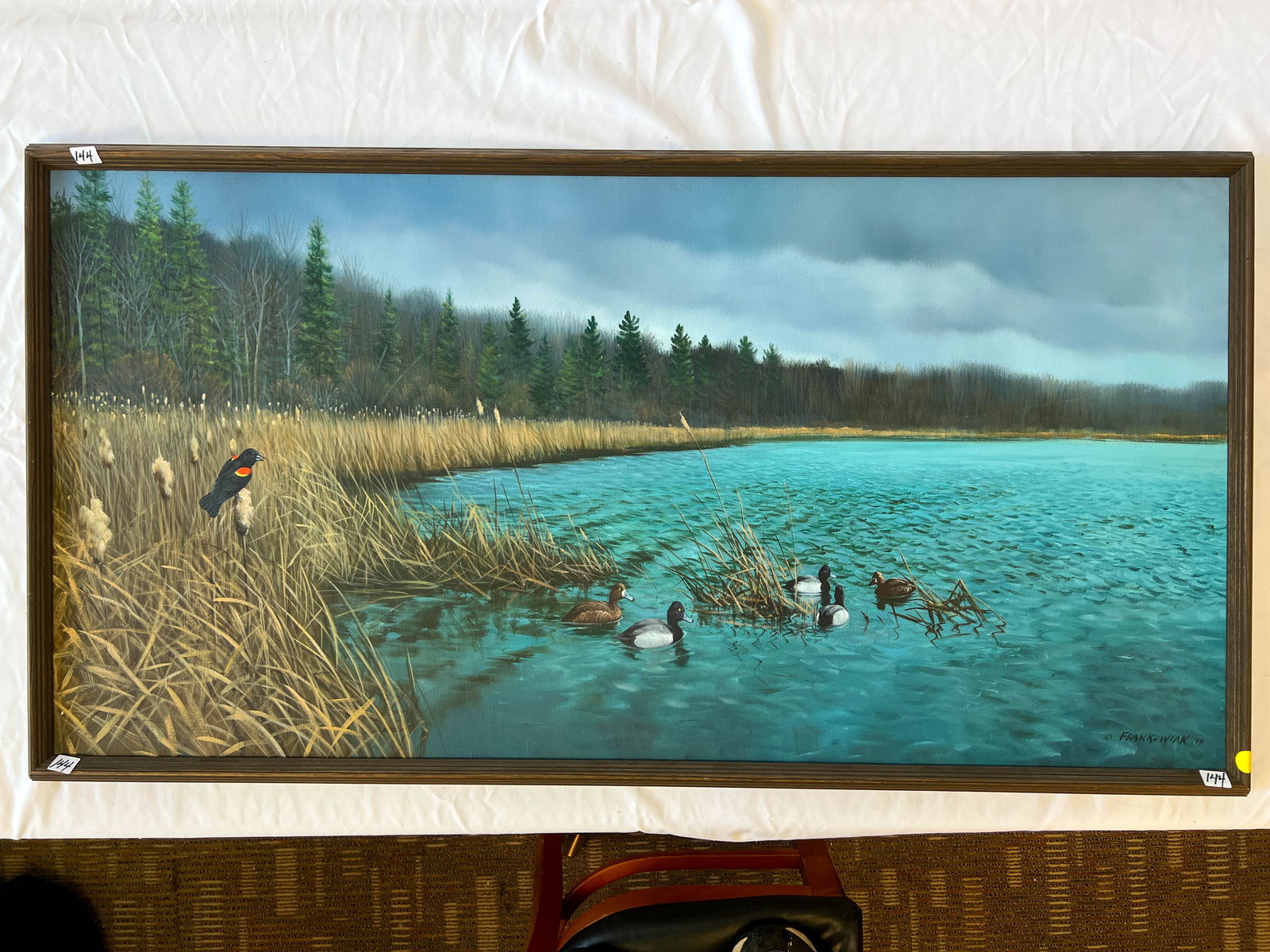 Frankowiak Oil  on Canvas (St Germain lake scene 1979) (1 of 6)