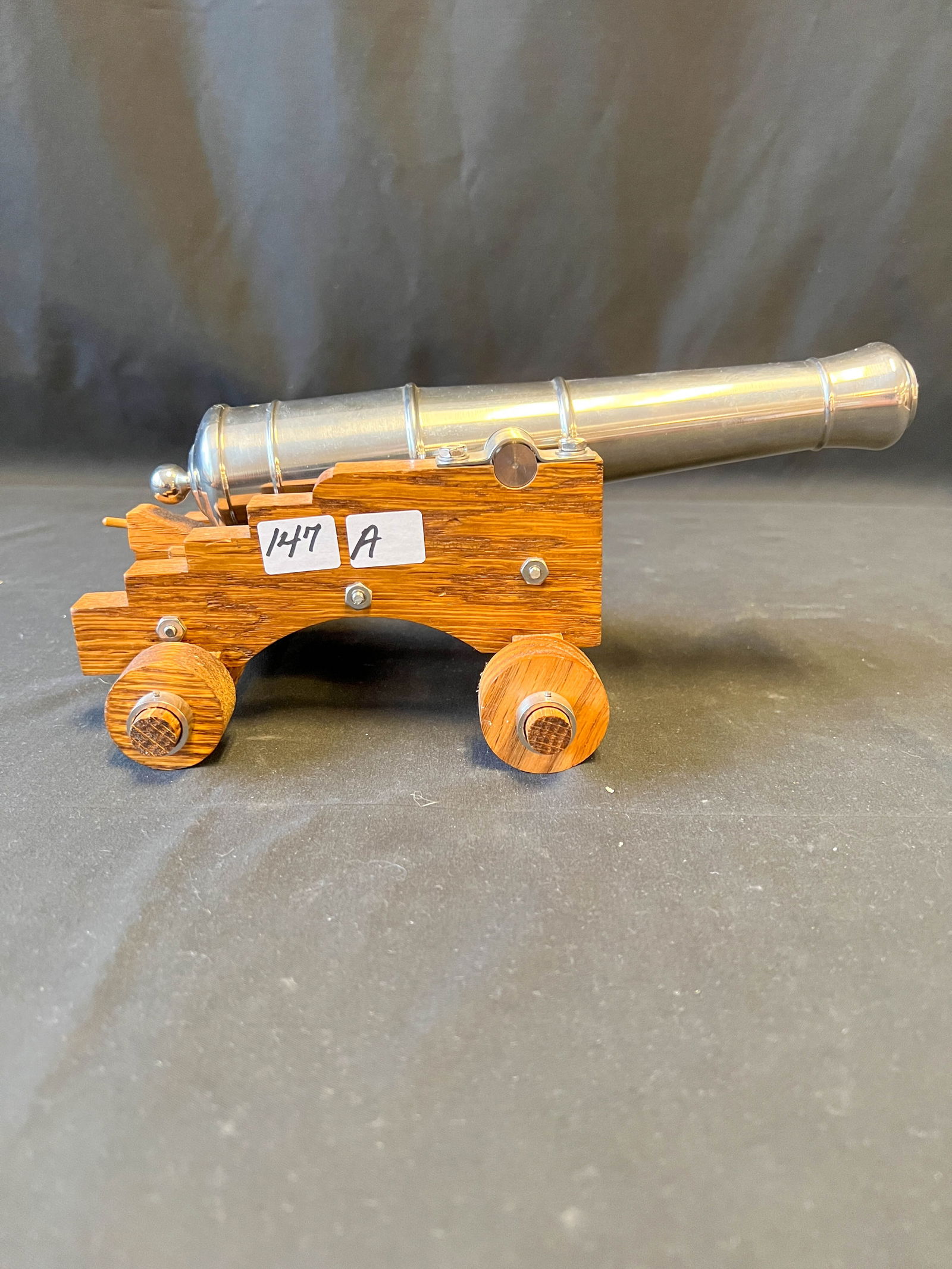 Nickel Plated Miniature Cannon on Stand (1 of 5)