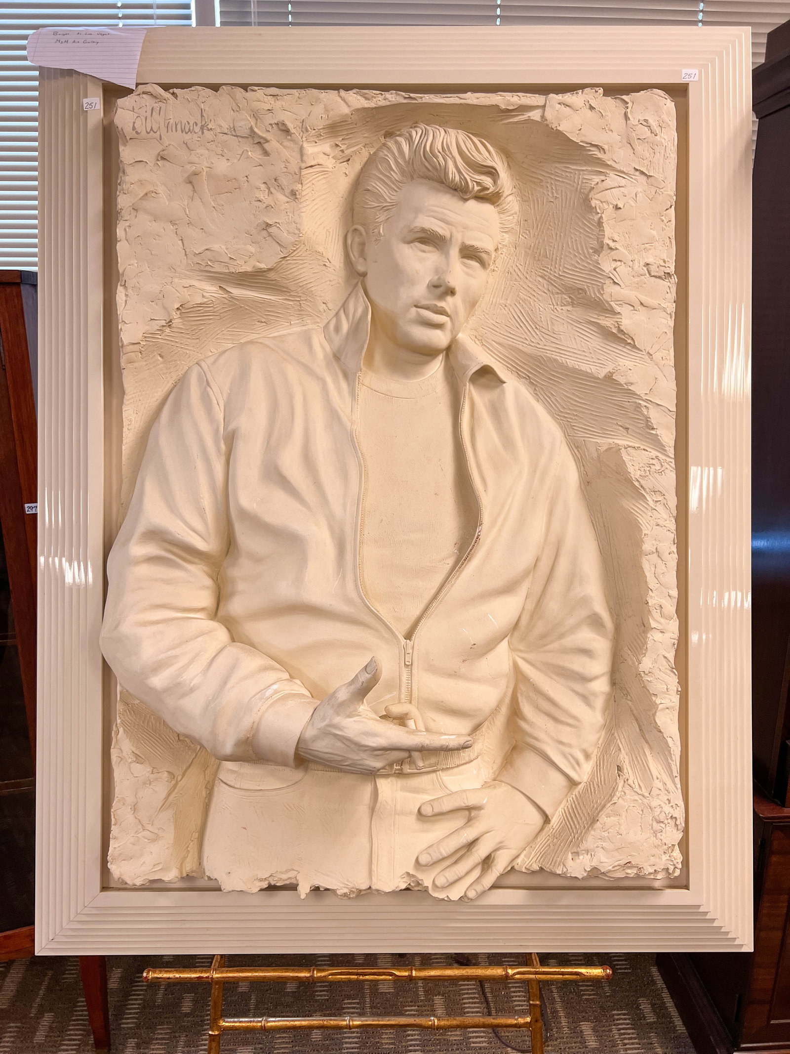 Original Bill Mack relief sculpture in bonded sand titled "Rebel" from the Merrill Chase gallery at (1 of 9)