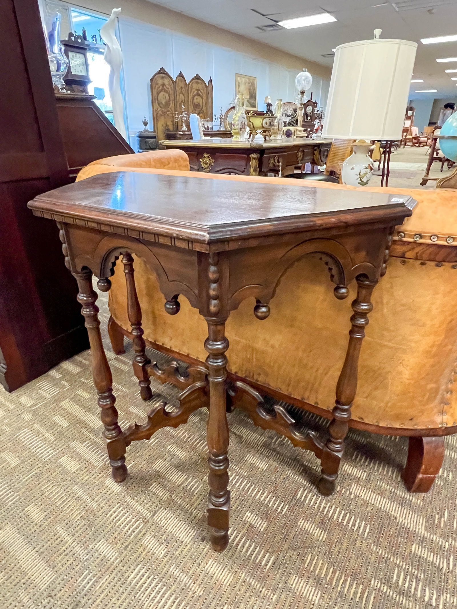 1920s Mahogany half table in a Moroccan style in excellent finish (1 of 4)