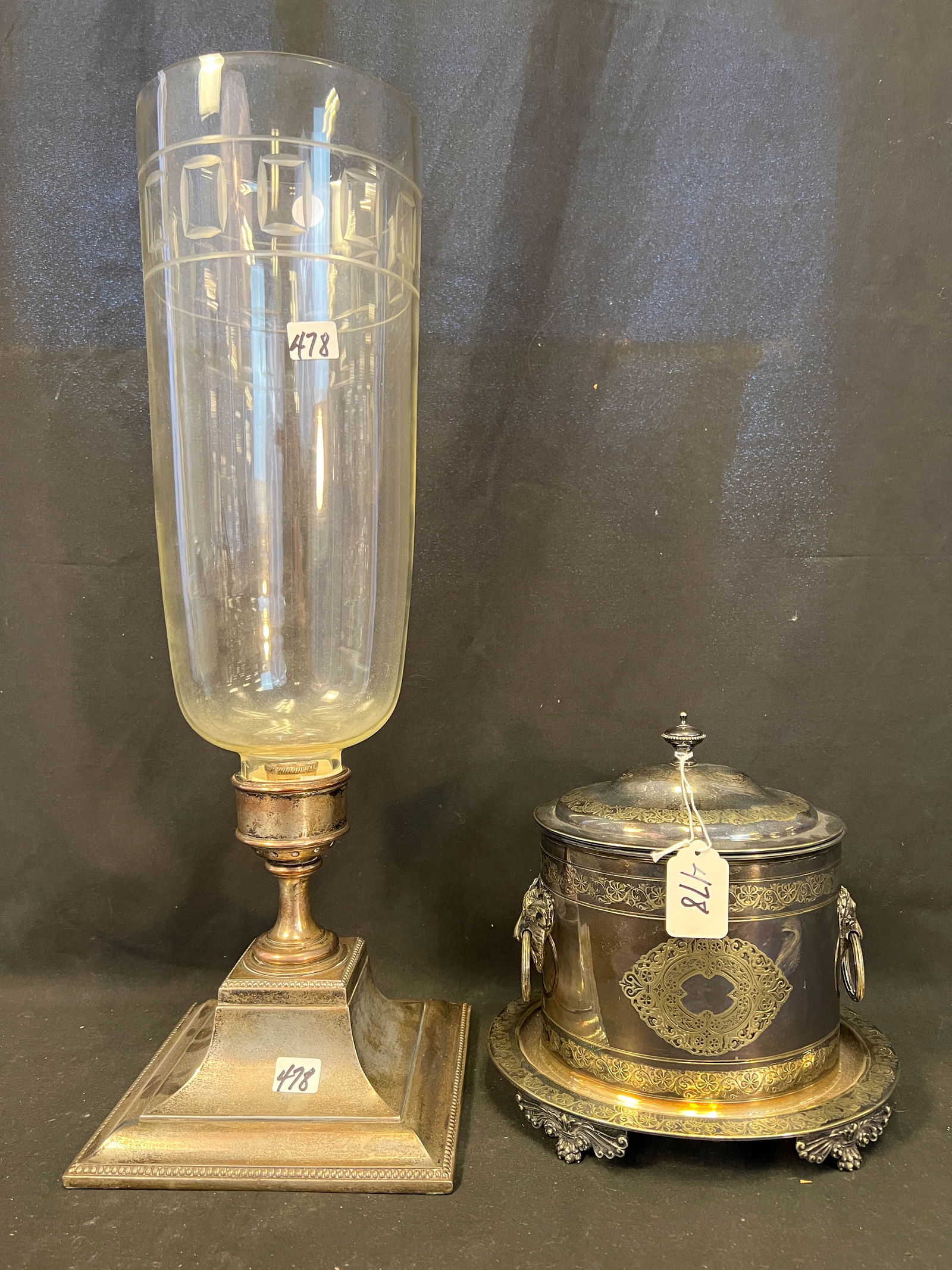 Antique Silver plate tea caddy by Mappin and Webbs London Sheffield; along with it comes a silver (1 of 9)