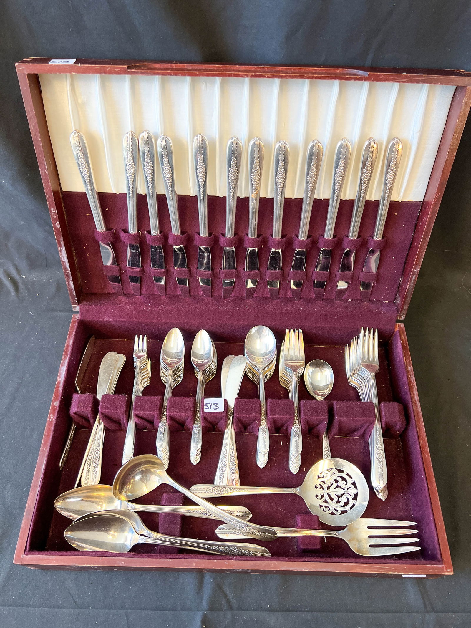 Large complete silver plate dinner service for twelve in an Art Deco pattern to include; dinner (1 of 3)