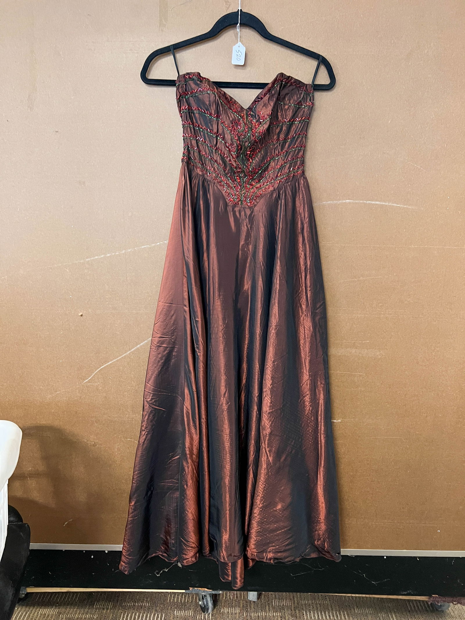 Very elaborate 1920s flapper dress with silk floral embroidery with heavy silver stitching and (1 of 5)