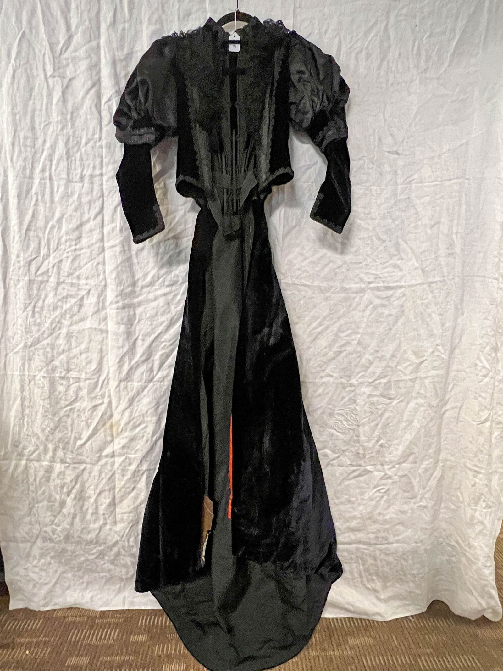 Over dressed coat with black French lace and jet black beading 1890s (1 of 4)