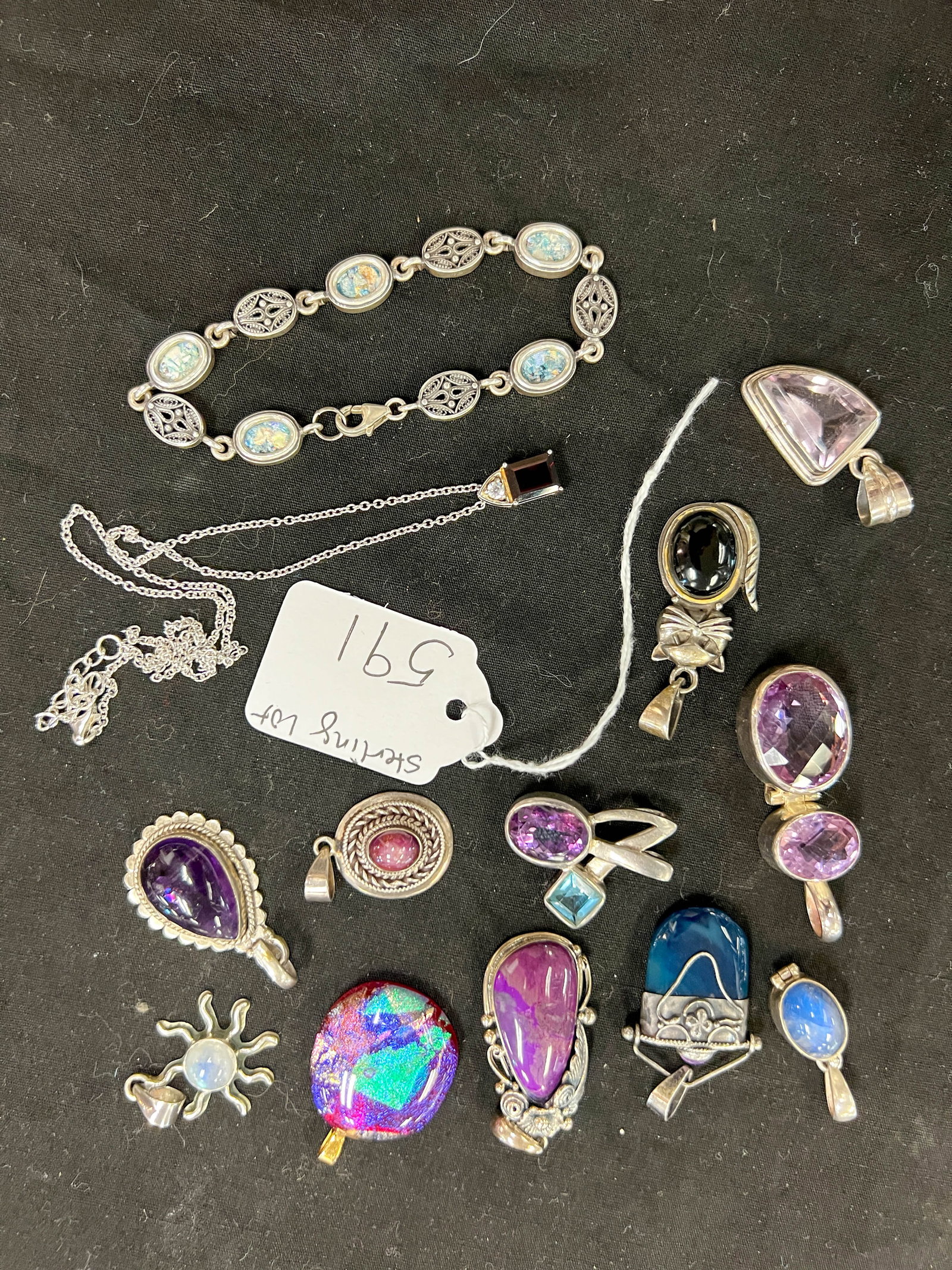 Sterling silver jewelry lot with assorted stones (1 of 1)