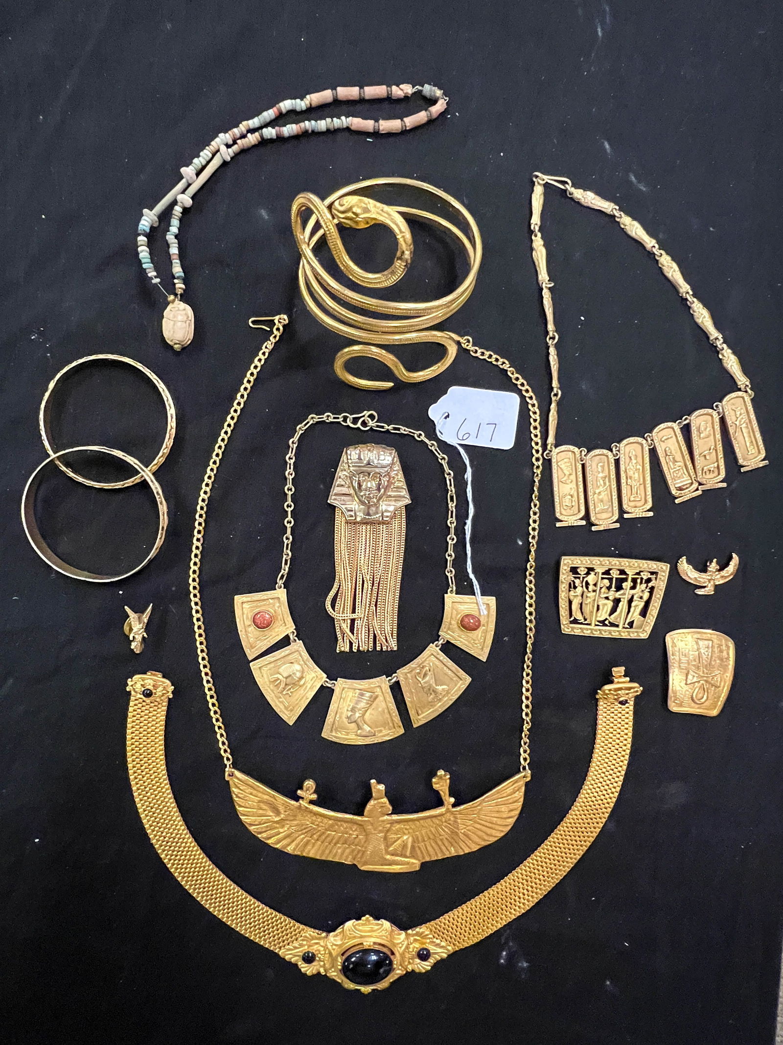 Egyptian costume jewelry lot to include chokers, bracelets, necklaces and more (1 of 4)