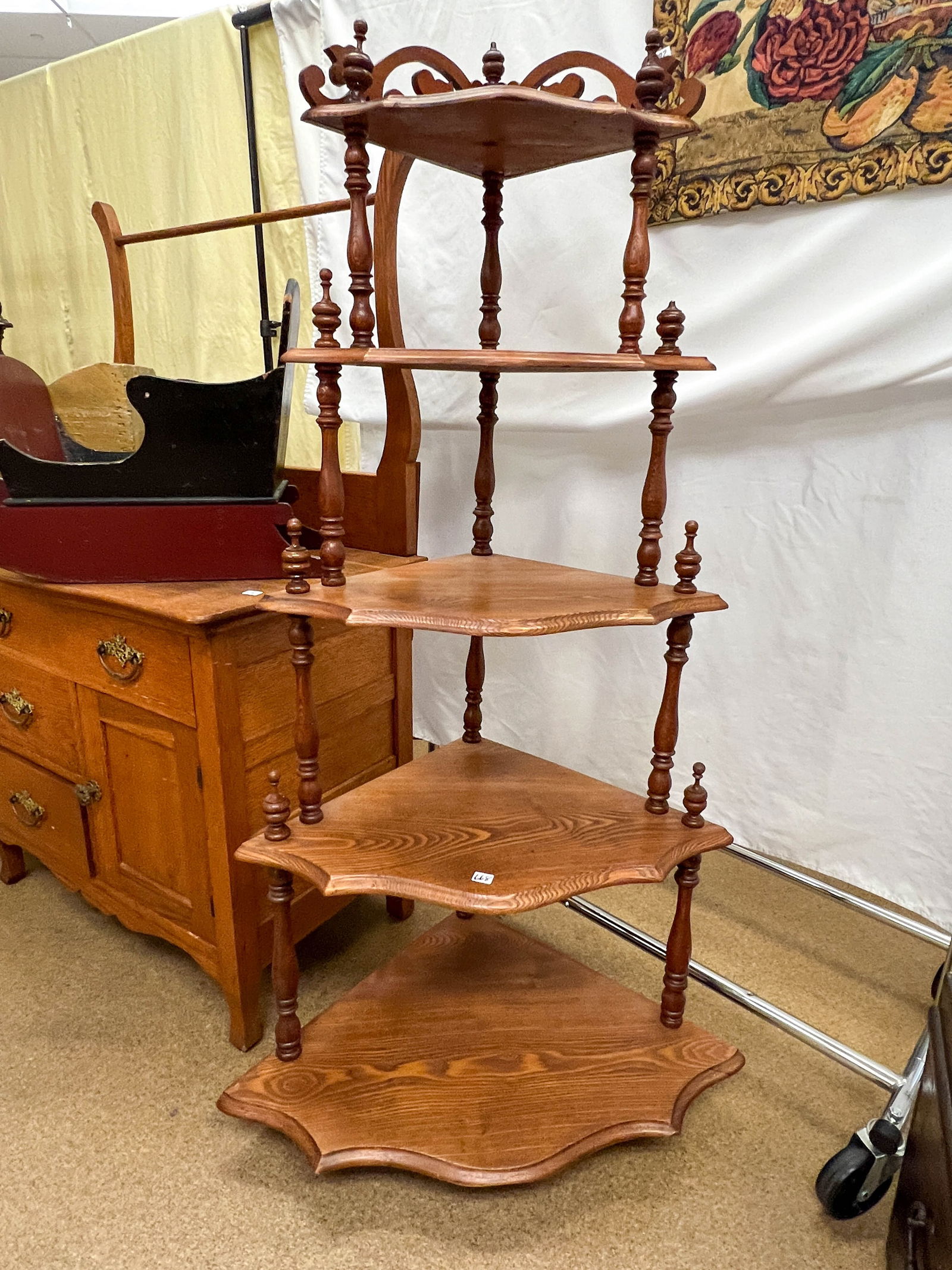 Five tiered Victorian what not shelf (1 of 3)