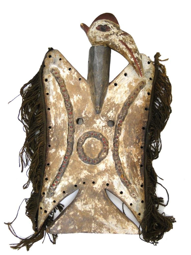 Loniken Initiates Mask, Tussian tribe, from Norther: Loniken Initiates Mask, Tussian tribe, from Northern Ghana/Upper Volta, obtained in Northern Ghana 1969, This Tussian Loniken mask shows significant wear and use over time; woven trim is very fragile,
