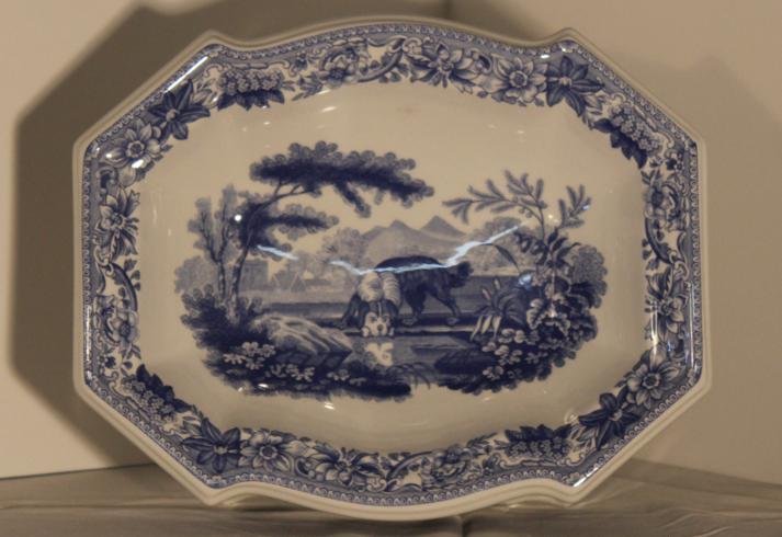 Spode Blue Italian rectangular dog dish. Approx. 1: Spode Blue Italian rectangular dog dish. Approx. 10.5" x 8.5". Est. price- $