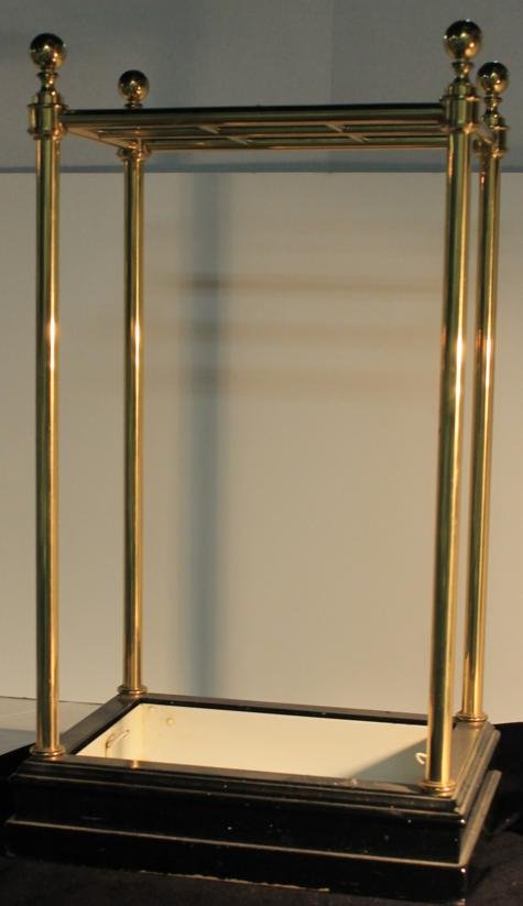 Brass umbrella stand.: Brass umbrella stand.