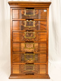 Victorian 6-Drawer Walnut File Cabinet