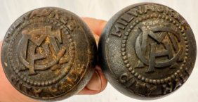 Milwaukee Memorabilia 2 Door Knobs of City of Milwaukee