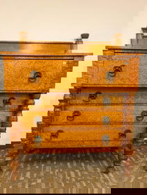 1830's Solid Burled Maple Dresser