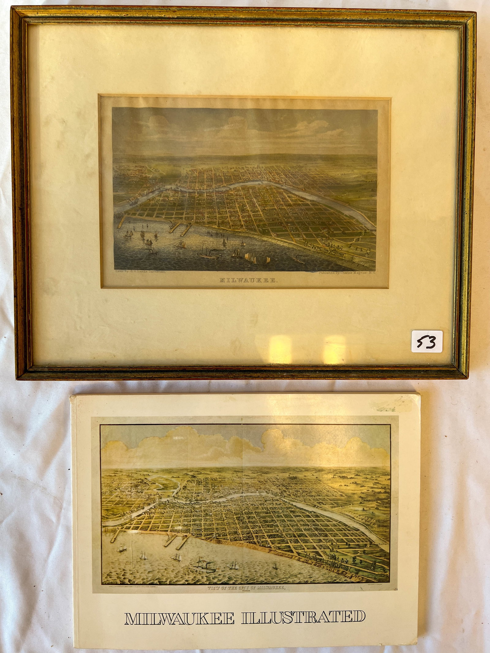 Milwaukee Memorabilia to include Panoramic View Hand Colored Book Plate Publish (1 of 7)