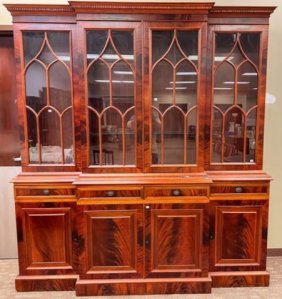Mahogany 2 Part Breakfront / China Cabinet