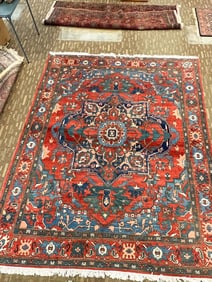 Heriz Vintage Hand Tied Persian Tribal Rug