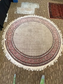 Round Tabriz Hand Knotted Persian Rug