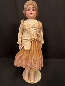 Antique Bisque Head Doll with Jointed Body by JDK-Kestner
