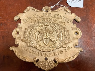 Rare 1880's Pabst Brewing Company Bronze Plaque or Logo