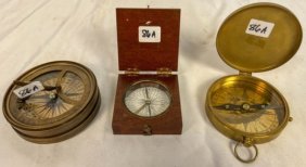 Group of Three Collectible Working Hand Held Compasses