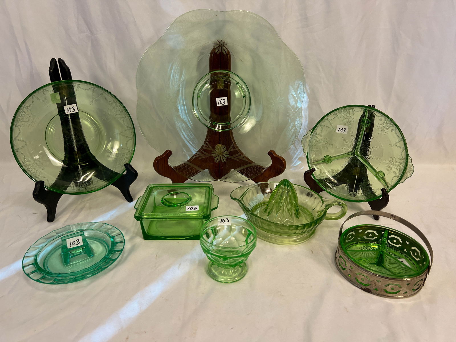 Uranium Depression Era Glass - 8 Pieces (1 of 15)