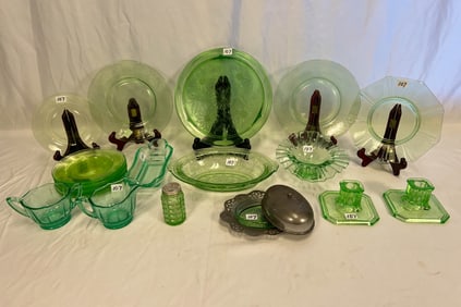Uranium Glass to include 14 Plus Pieces