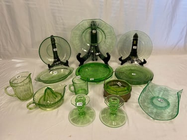 Uranium Glass to include 15 Pieces and Other Rare Pieces