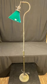 Adjustable Green Case Glass Shade Office Lamp