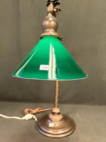 Antique Desk Lamp with Case Glass Shade