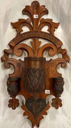 Antique Wall Hung Cigar and Match Holder Habana