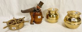Group of Three Antique Ashtrays and 1 Cigarette Dispenser