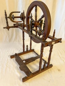 Antique High Quality Miniature Spinning Wheel in Working Condition