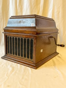 Edison Oak Case Cylinder Player with Crank