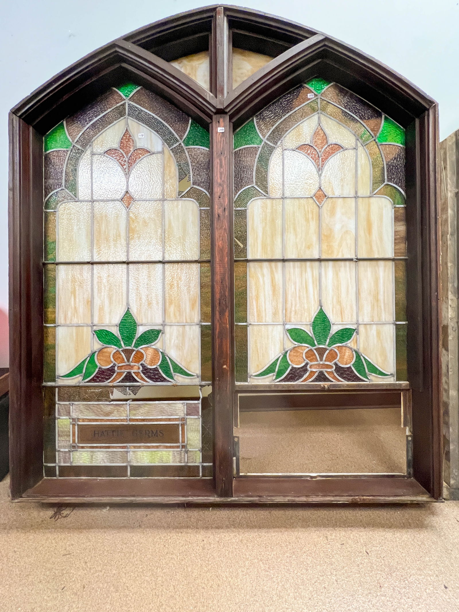 Rare Immense Gothic Style Double Sided Stained Glass Window (1 of 14)