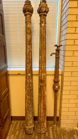 Fancy Pair of Cast Iron Victorian Light or Lamp Poles