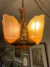 High Quality Art Deco Slip Shade Chandelier