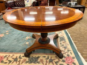 Baker Empire Style Acanthus Carved Entry Table