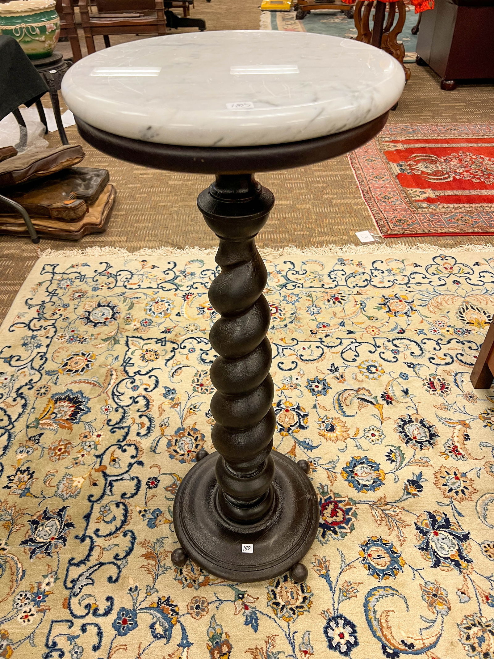 Turn of the Century Marble Top Plant Pedestal (1 of 4)
