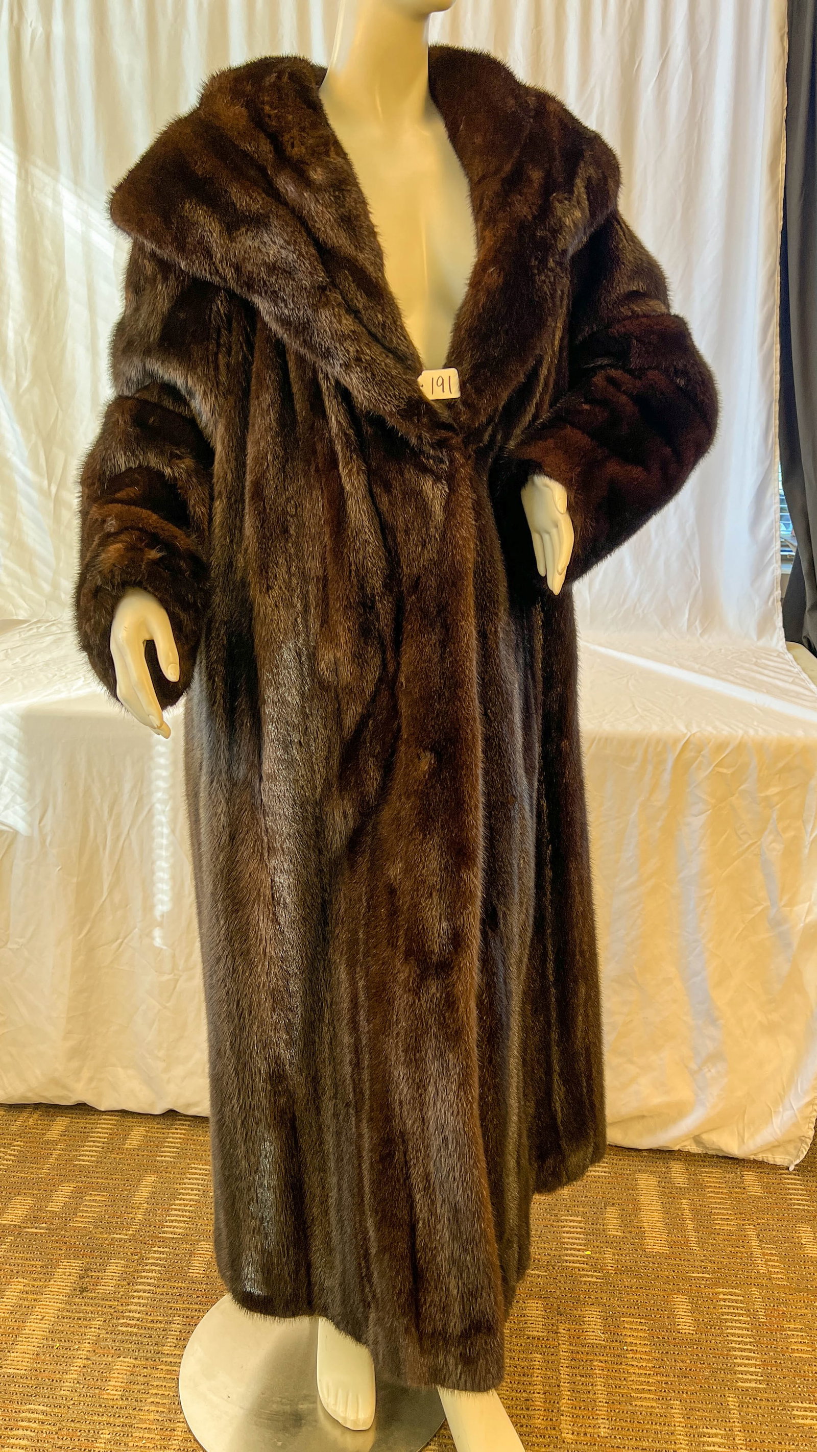 Full Length Mahogany Mink Coat Larger Size (1 of 5)