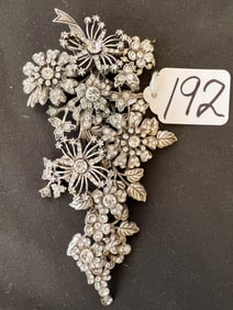 Large Rhinestone Brooch Signed by Sweet Romance USA