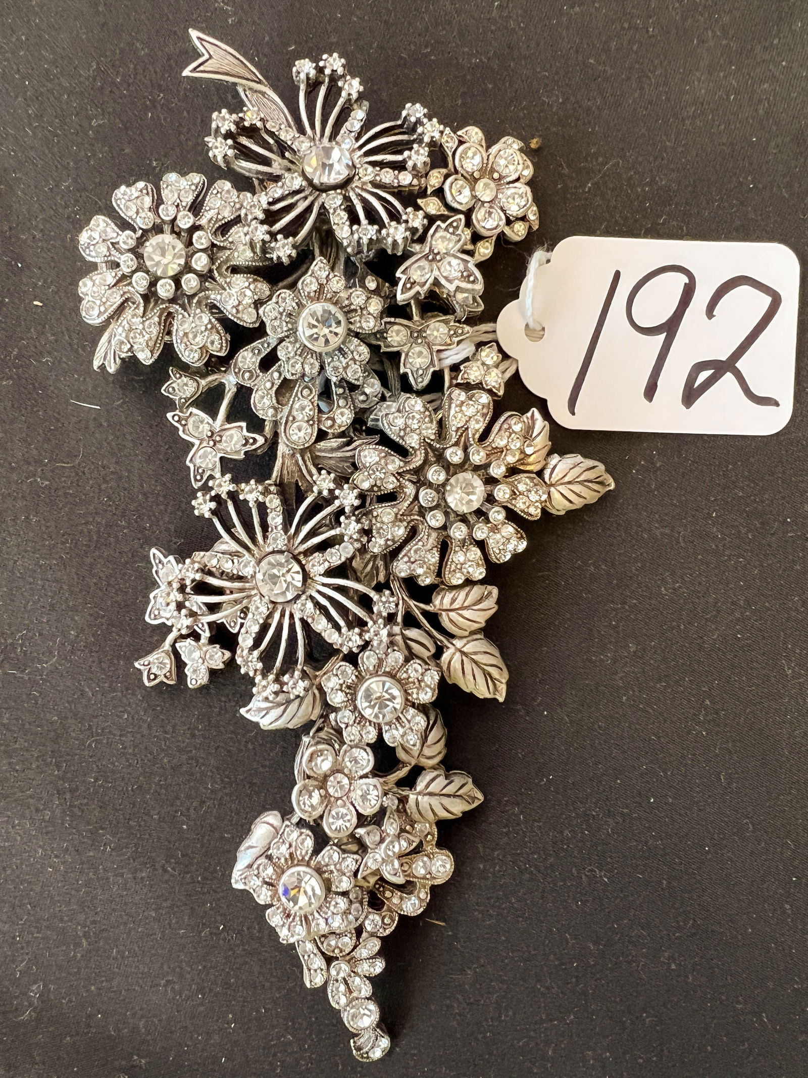 Large Rhinestone Brooch Signed by Sweet Romance USA (1 of 5)